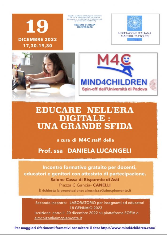 Aimc Asti - EDUCARE NELL'ERA DEL DIGITALE: UNA GRANDE SFIDA