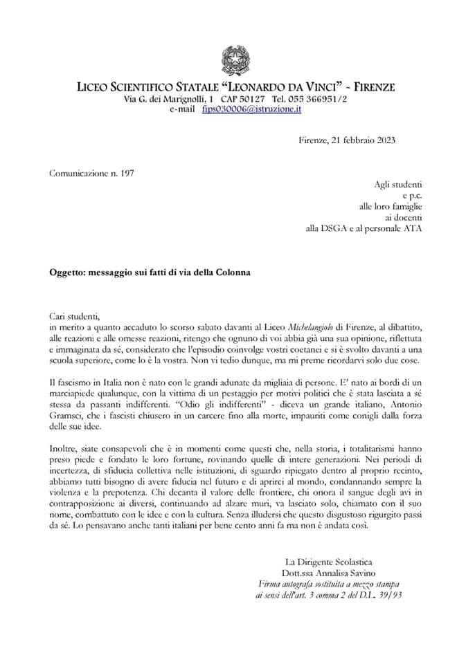 Aimc Asti - COMUNICATO A SOSTEGNO DELLA DIRIGENTE SAVINO