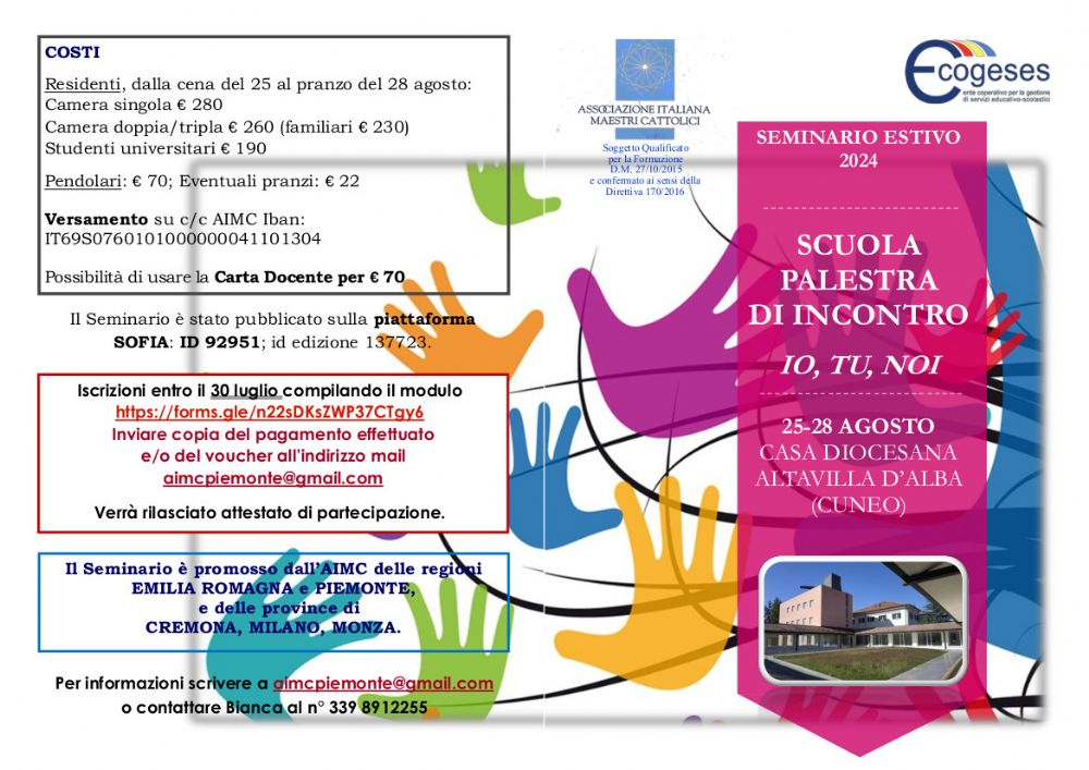 Aimc Asti - SCUOLA ESTIVA AIMC NORD 2024