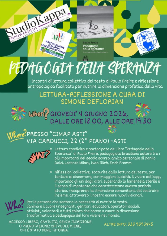 Aimc Asti - Restituire valore al tempo e alla parola attraverso la pedagogia della speranza