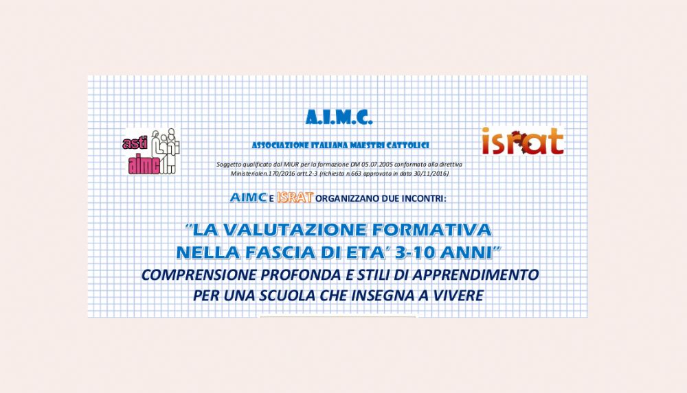 Aimc Asti - LA VALUTAZIONE FORMATIVA NELLA FASCIA DI ETA’ 3-10 ANNI_PRIMO INCONTRO